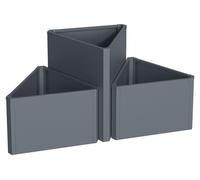 Ensemble de 3 jardinières métalliques Westmann, couleur anthracite, sans trou de drainage