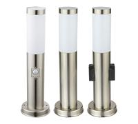 Ensemble de 3 lampes sur pied à l'extérieur de la douille de détecteur de mouvement en acier inoxydable dans l'ensemble, y compris les ampoules LED