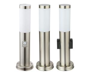 Ensemble de 3 lampes sur pied à l'extérieur de la douille de détecteur de mouvement en acier inoxydable dans l'ensemble, y compris les ampoules LED
