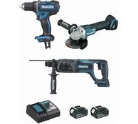 Ensemble de 3 machines 18 V Li-Ion 4 Ah DDF482 + DGA504 + DHR241 - MAKITA - DLX3078MJ