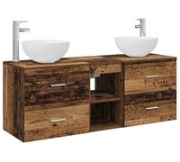 Ensemble de 3 meubles de salle de bain en bois de récupération, dimensions : 49,5 x 41 x 64,5 cm