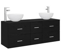 Ensemble de 3 meubles de salle de bain, en chêne noir, dimensions : 49,5 x 41 x 64,5 cm