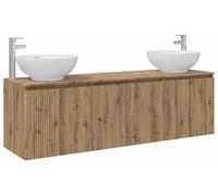 Ensemble de 3 meubles de salle de bain, finition chêne artisanal, dimensions : 49,5 x 44,5 x 65 cm