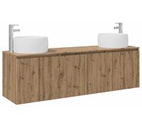 Ensemble de 3 meubles de salle de bain, finition chêne artisanal, dimensions : 49,5 x 44,5 x 66 cm