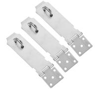 Ensemble de 3 Moraillon de Cadenas en Acier Inoxydable | Installation Facile, Design Anti-vol, Usage Polyvalent, Finition Argentée, Style Classique pour Armoire, Fenêtre et Remise