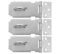 Ensemble de 3 Moraillon de Porte en Acier Inoxydable Antivol | Usage Polyvalent pour Porte et Fenêtre, Design Classique, Installation Facile, Finition Argentée Solide