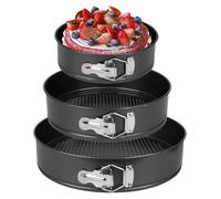 Ensemble de 3 moules à gâteau en acier inoxydable, de 18/20/22 cm, antibactériens et compatibles avec le lave-vaisselle