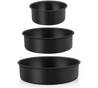 Ensemble de 3 moules à gâteau en acier inoxydable Ibzoa®, avec revêtement antiadhésif – cuisson uniforme, nettoyage facile
