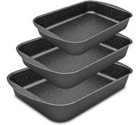 Ensemble de 3 moules à gratin en aluminium DigiRigi®, avec revêtement antiadhésif, adaptés au four jusqu'à 230°C, et lavables au lave-vaisselle – différentes tailles pour lasagnes, légumes et volaille