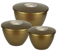 Ensemble de 3 moules à pudding, capacité : 850 ml / 1,14 l / 1,71 l, couleur or, adaptés au micro-ondes