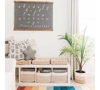 Ensemble de 3 paniers de rangement rectangulaires, tressés en coton, multifonctionnels, dimensions 38 x 25 x 23 cm, avec poignées intégrées – idéaux pour la salle de bain et la chambre d'enfant, coule