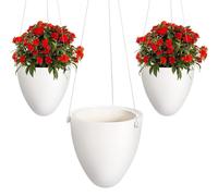 Ensemble de 3 pièces comprenant des suspensions, des supports pour plantes et des pots suspendus à arrosage automatique – des suspensions modernes et décoratives pour l'intérieur et l'extérieur.