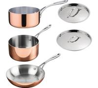 Ensemble de 3 pièces de batterie de cuisine en cuivre à triple paroi Vogue Cook Like A Pro