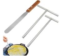Ensemble De 3 Pièces Forme En T Spatule Patisserie Acier Inoxydable T Distributeur Crêpes Idéal Pour Cuire Des Gâteaux