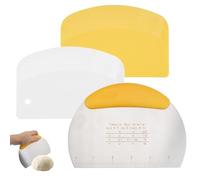 Ensemble de 3 Pièces Racloir à Pâte en Acier Inoxydable,Grattoir à Pâte en Plastique et Acier Inoxydable,Coupe Pate Boulangerie,Ramasse Pate,pour Couper Pâte,Les Gâteaux,Pizza,Les Légumes(Jaune)
