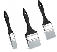 Ensemble de 3 pinceaux en silicone pour la peinture - Outils de peinture flexibles - Pinceaux plats de différentes tailles - Pinceaux en silicone durables