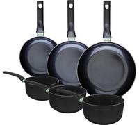 Ensemble de 3 poêles de 20, 24 et 28 cm et 3 casseroles 16, 18 et 20 cm Fackelmann Brandao