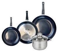 Ensemble de 3 Poêles de cuisson 20, 24 et 28 cm et 1 faitout 16 cm Elo Prima Brillant