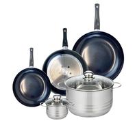 Ensemble de 3 Poêles de cuisson 20, 24 et 28 cm et 2 faitouts 12 et 24 cm Elo Prima Brillant