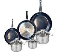 Ensemble de 3 Poêles de cuisson 20, 24 et 28 cm et 3 faitouts 12, 14 et 16 cm Elo Prima Brillant Noir