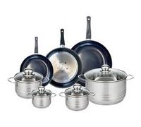 Ensemble de 3 Poêles de cuisson 20, 24 et 28 cm et 4 faitouts 12, 14, 16 et 24 cm Elo Prima Brillant Noir