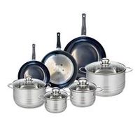 Ensemble de 3 Poêles de cuisson 20, 24 et 28 cm et 4 faitouts 14, 16, 20 et 24 cm Elo Prima Brillant Noir
