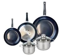 Ensemble de 3 Poêles de cuisson 20, 24 et 32 cm et 2 faitouts 14 et 16 cm Elo Prima Brillant