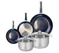 Ensemble de 3 Poêles de cuisson 20, 24 et 32 cm et 2 faitouts 20 et 24 cm Elo Prima Brillant