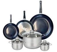 Ensemble de 3 Poêles de cuisson 20, 24 et 32 cm et 3 faitouts 12, 14 et 24 cm Elo Prima Brillant