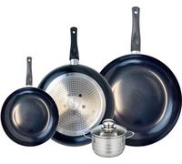 Ensemble de 3 Poêles de cuisson 20, 28 et 32 cm et 1 faitout 12 cm Elo Prima Brillant