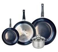 Ensemble de 3 Poêles de cuisson 20, 28 et 32 cm et 1 faitout 14 cm Elo Prima Brillant