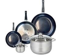 Ensemble de 3 Poêles de cuisson 20, 28 et 32 cm et 2 faitouts 12 et 24 cm Elo Prima Brillant