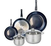Ensemble de 3 Poêles de cuisson 20, 28 et 32 cm et 2 faitouts 14 et 20 cm Elo Prima Brillant