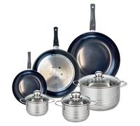 Ensemble de 3 Poêles de cuisson 20, 28 et 32 cm et 3 faitouts 12, 14 et 20 cm Elo Prima Brillant