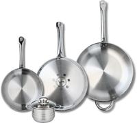 Ensemble de 3 Poêles de cuisson 24, 28 et 32 cm et 1 faitout 12 cm Elo Profi Brillant