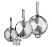 Ensemble de 3 Poêles de cuisson 24, 28 et 32 cm et 1 faitout 12 cm Elo Profi Citrin