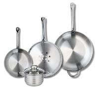 Ensemble de 3 Poêles de cuisson 24, 28 et 32 cm et 1 faitout 14 cm Elo Profi Brillant