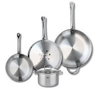 Ensemble de 3 Poêles de cuisson 24, 28 et 32 cm et 1 faitout 16 cm Elo Profi Citrin
