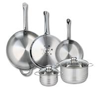 Ensemble de 3 Poêles de cuisson 24, 28 et 32 cm et 2 faitouts 14 et 20 cm Elo Profi Brillant