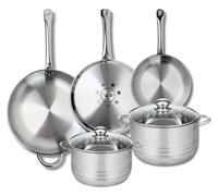 Ensemble de 3 Poêles de cuisson 24, 28 et 32 cm et 2 faitouts 20 et 24 cm Elo Profi Brillant