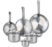 Ensemble de 3 Poêles de cuisson 24, 28 et 32 cm et 3 faitouts 12, 16 et 20 cm Elo Profi Citrin