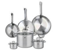 Ensemble de 3 Poêles de cuisson 24, 28 et 32 cm et 3 faitouts 12, 16 et 26 cm Elo Profi Citrin
