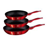 Berlinger Haus lot de 3 poeles en granit Red Metallic Line 28133
