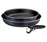 Ensemble de 3 poêles Tefal Ingenio, avec manche amovible, 24/28 cm, empilables, gain de place. Ensemble de poêles compatible induction avec revêtement antiadhésif, facile à utiliser et à nettoyer, mod