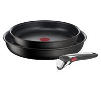 Ensemble de 3 poêles Tefal Ingenio Unlimited, avec manche amovible, de 22 et 26 cm, gain de place, empilables. Ensemble de poêles compatible induction avec revêtement antiadhésif, facile à utiliser et