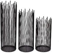 Ensemble de 3 Porte - Bougies Colonne de Fer en métal Noir Porte - Bougies intérieur et extérieur Moderne pour cheminée de Table Maison, fête, Mariage, Restaurant, décoration d'événement