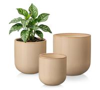 Ensemble de 3 pots de fleurs - Porcelaine - Style moderne - Pour table - Blanc - Décoration intérieure