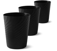 Ensemble de 3 poubelles Ibenzoa®, poubelles en plastique gain de place (polypropylène renforcé), grande/moyenne/compacte – poubelle compacte de Ø19×H25 cm, 8 litres, pour le bureau et la maison