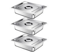 Ensemble de 3 récipients pour paneer, format GN 1/2, en acier inoxydable