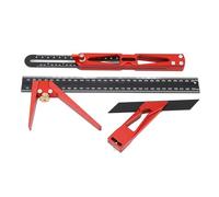 Ensemble de 3 règles d’angle multifonctionnelles, règle à multi-angles en alliage d’aluminium avec support réglable, pour le travail du bois, le travail des métaux et le